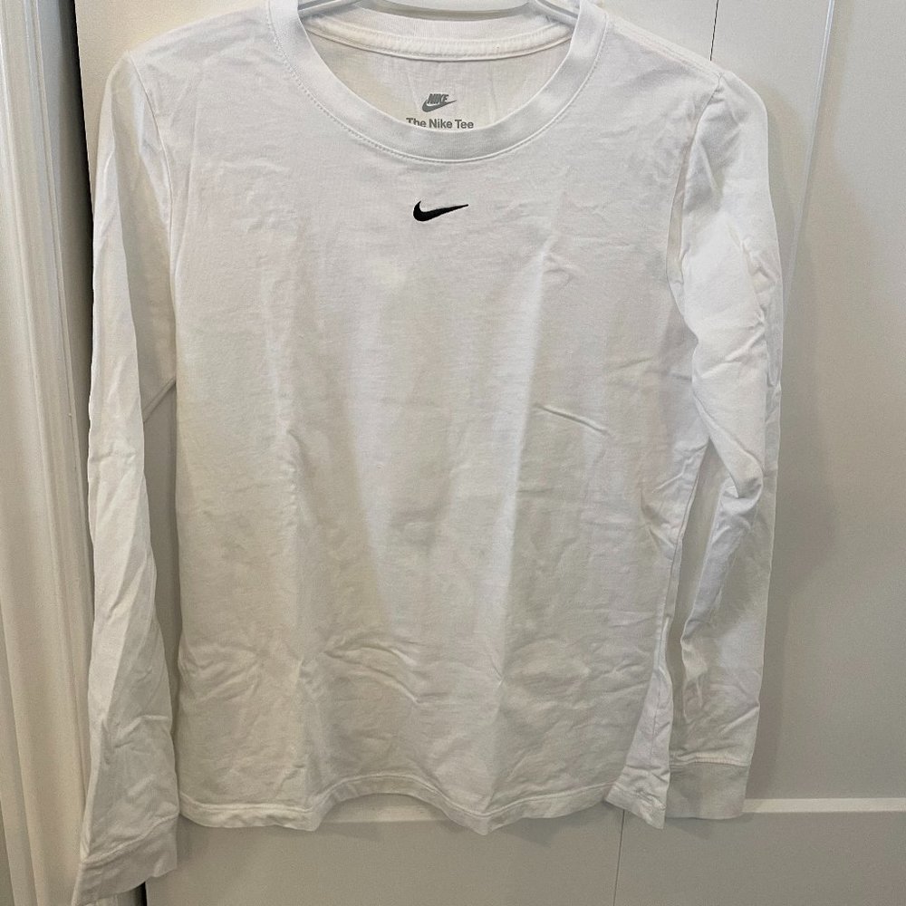 Nike White Cotton Long sleeve
